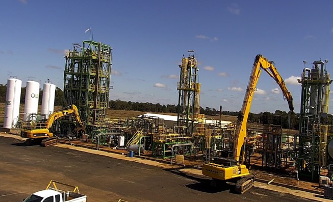 Demolition works being undertaken at the Hopeland gas to liquid plant