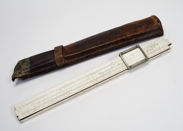 Slide rule contains markings that allow it to be used for performing mathematical computations