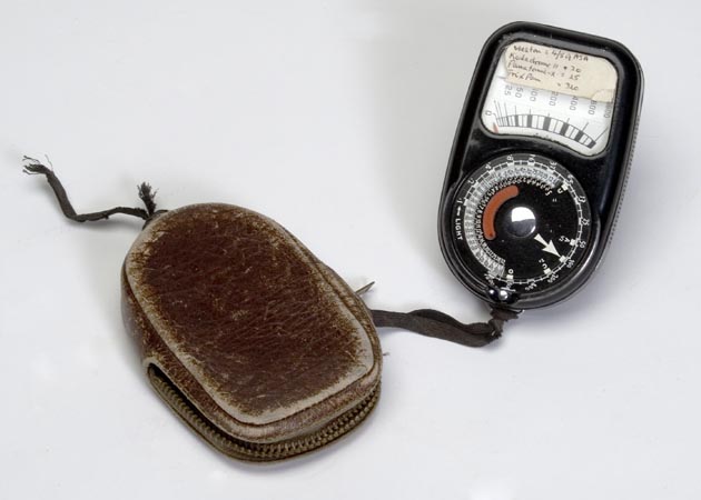 Weston exposure meter used with cine photography