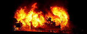 A burning house