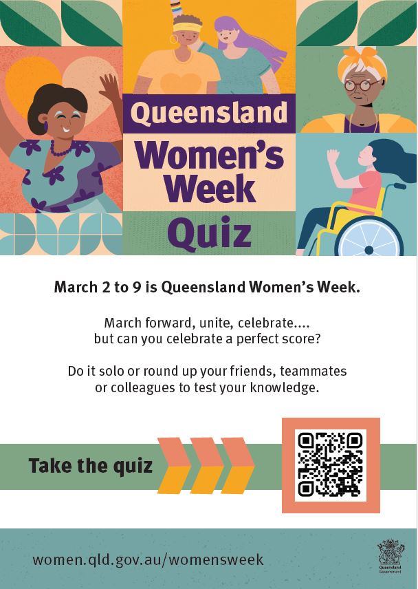 Queensland Women's Week quiz poster