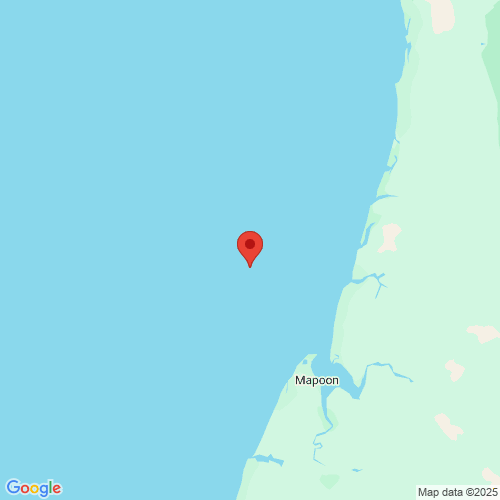 map of the location of the Skardon River Offshore wave monitoring buoy