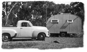 Surveyor E Gardiner\'s camp in the 1950s