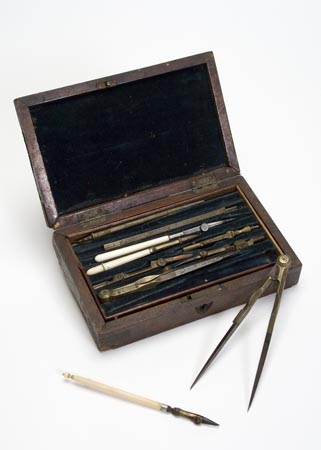 Drawing set contains tools used to draw circles and lines