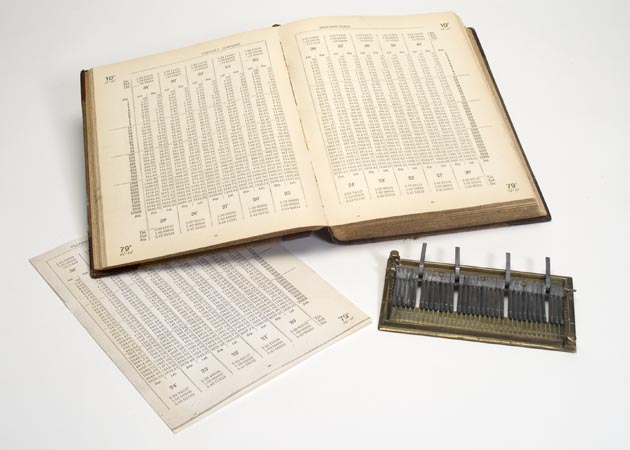 Traverse table developed to be used for mathematical calculations