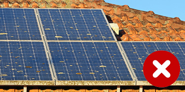 Needs work: A solar installation showing dust buildup.