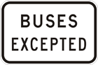 Buses excepted sign
