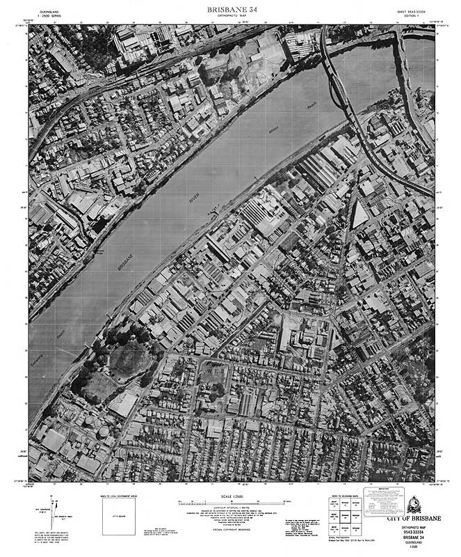 City of Brisbane orthophoto map 1980