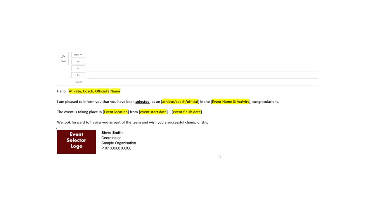 Draft email example