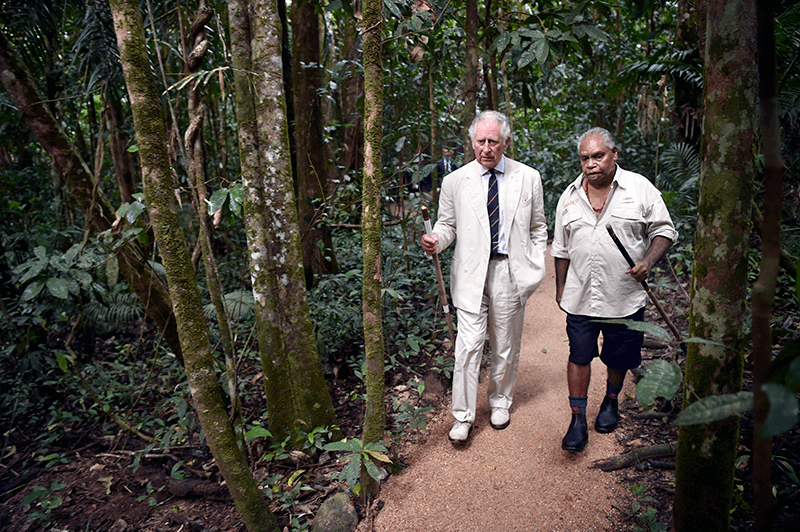 HRH Prince Charles, The Prince of Wales, visiting the Daintree Rainforest, Cairns, 2018