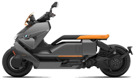Side view of what a motorcycle could look like. It is a mainly black bike with some yellow trim on the seat and sides.