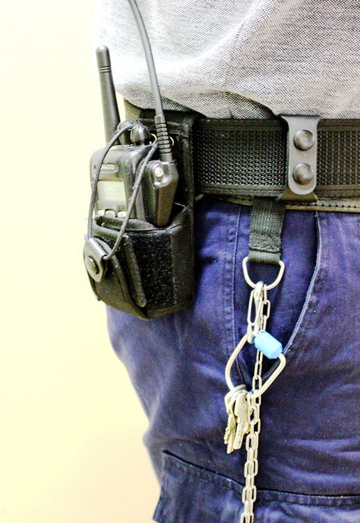 Staff carry radios and alarms