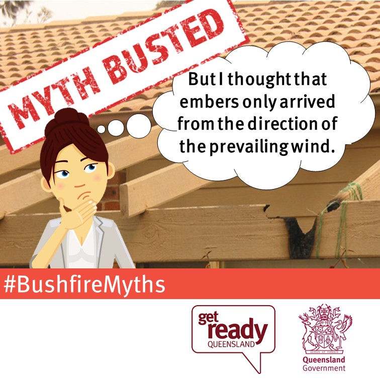 Myth busted - embers prevailing wind Myth busted! – “But I thought that embers only arrive from the direction of the prevailing wind.”