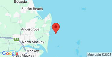 static google map of the location of the Mackay Harbour wave monitoring buoy