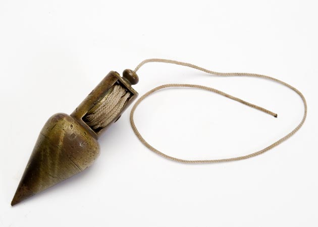 Heavy metal cone hangs on a string