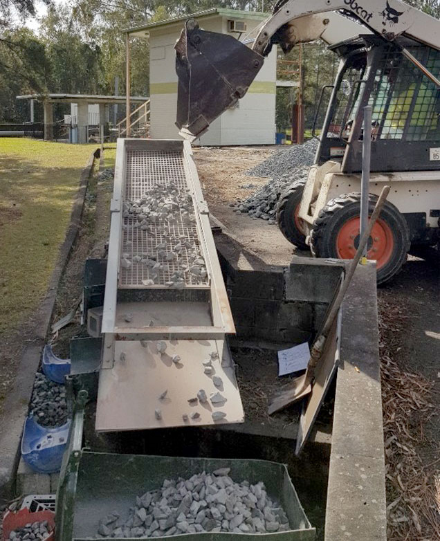 Rock sieve fractionation