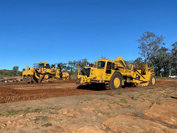 Vehicles used in the remediation earthworks at Goondicum