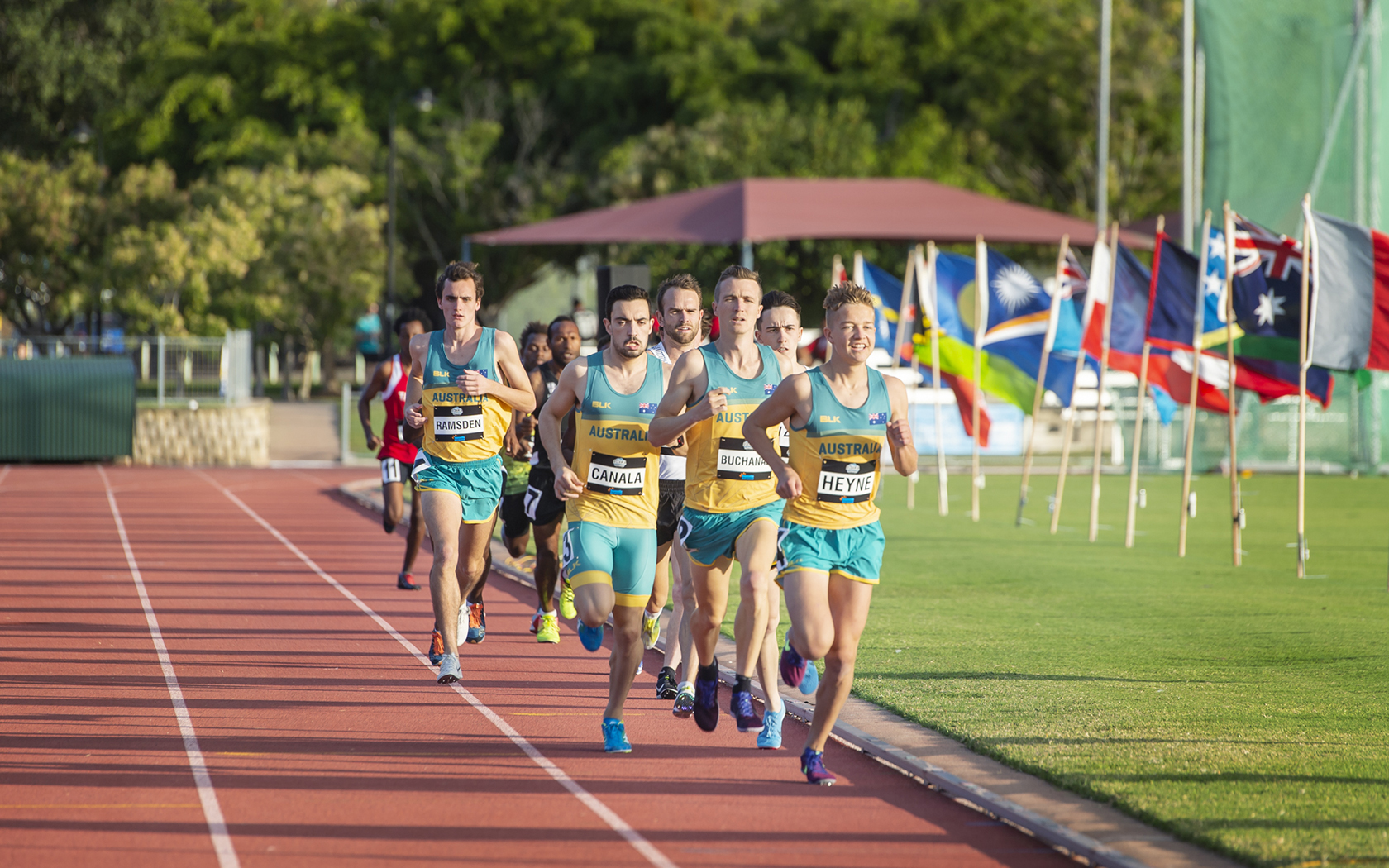 Run gallery with runners on the track