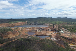 An aerial view of the Mount Morgan mine site in 2013