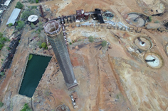 The historical Mount Morgan stack