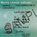 Sample marine licence indicator showing the customer reference number