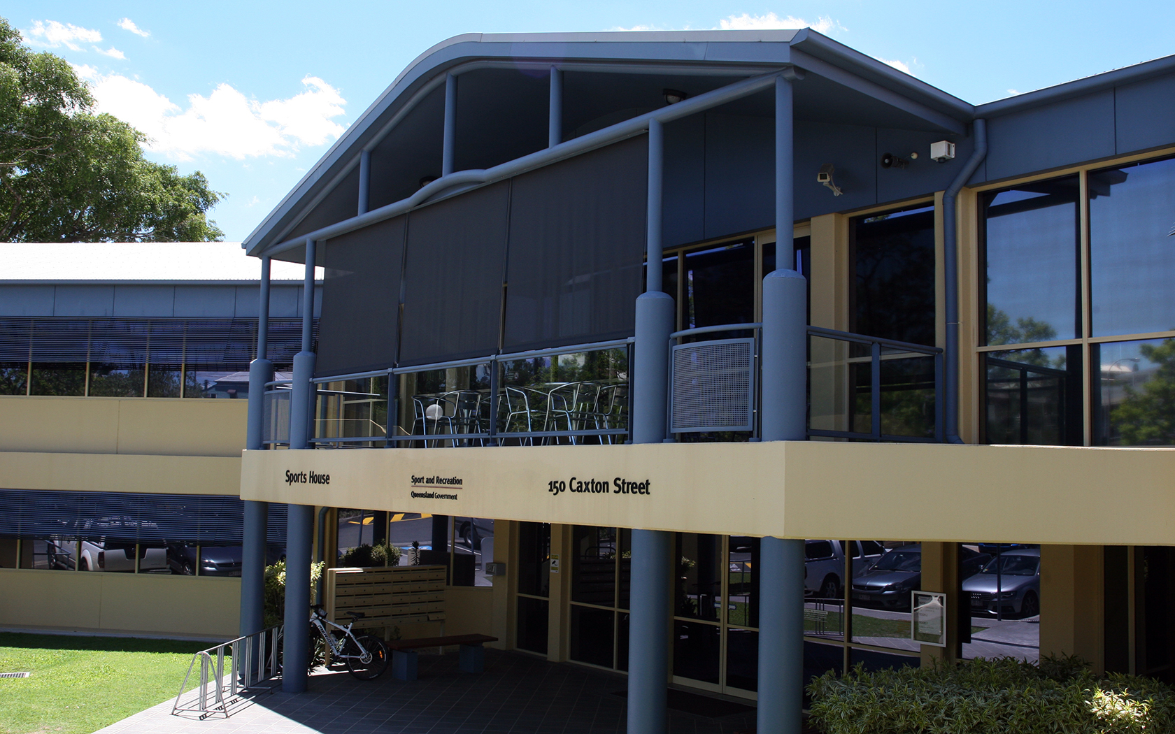 Exterior view of the two storey Sport House building in Milton.
