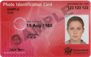 Photo identification card sample