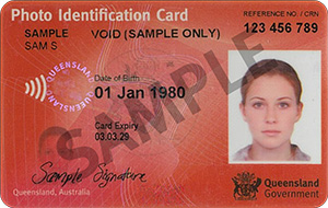 Photo identification card sample