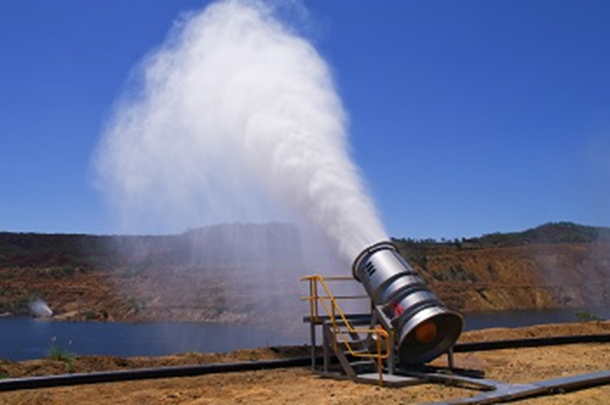 Water evaporators in action at the Mount Morgan site