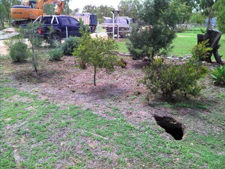 View of subsidence associated with a shaft