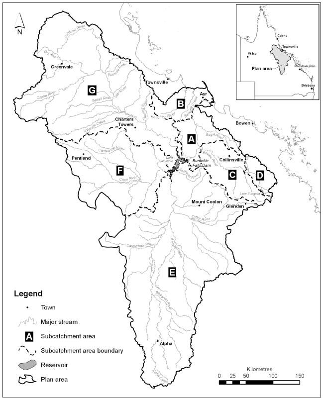 Map of Burdekin Basin water plan general reserve