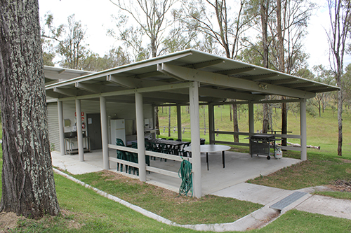 Outdoor activities shed and kitchen