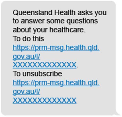 Endoscopy survey SMS message