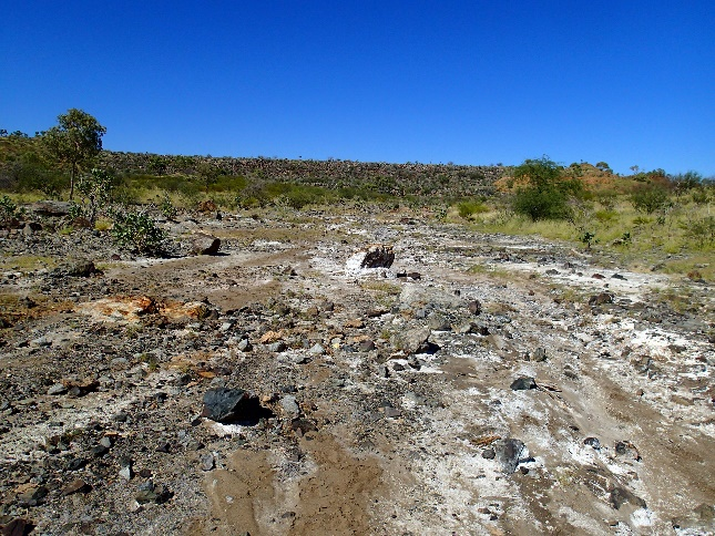 View of the tailings at Mary Kathleen uranium mine